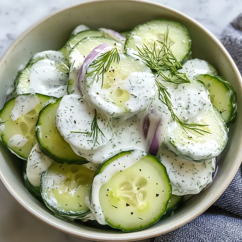 15-Minute Creamy Cucumber Salad Recipe - Easy Summer Side 6 15-Minute Creamy Cucumber Salad Recipe - Easy Summer Side